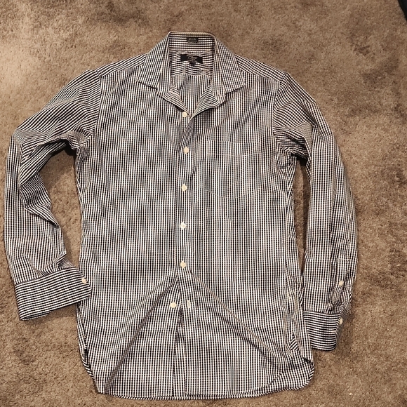 J Crew Men's Black and White Checkered Shirt - Picture 1 of 5